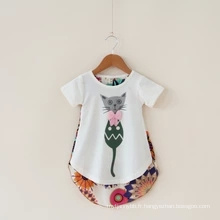 T-shirt d&#39;impression mignon d&#39;impression en gros des enfants pour des filles